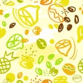 Seamless abstract pattern lemon anans coffee Royalty Free Stock Photo